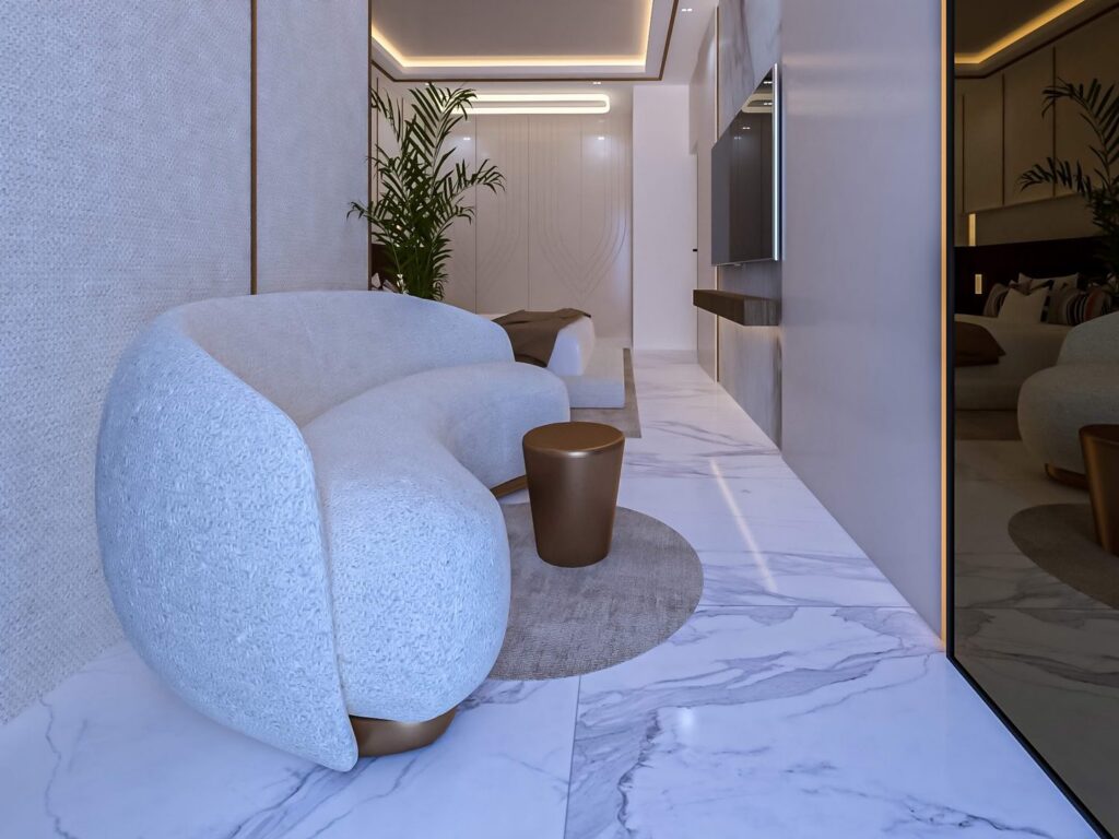 Interior view of a two-bedroom apartment at Brum Height 12 - The Galactic