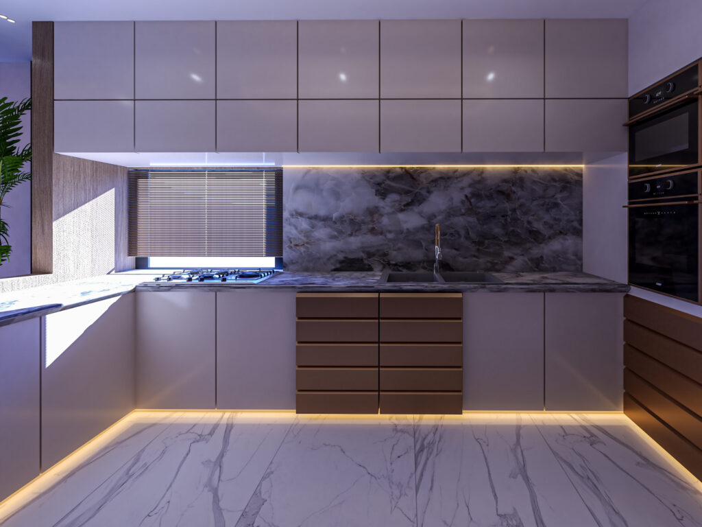 Interior view of a two-bedroom maisonette at Brum Height 12 - The Galactic