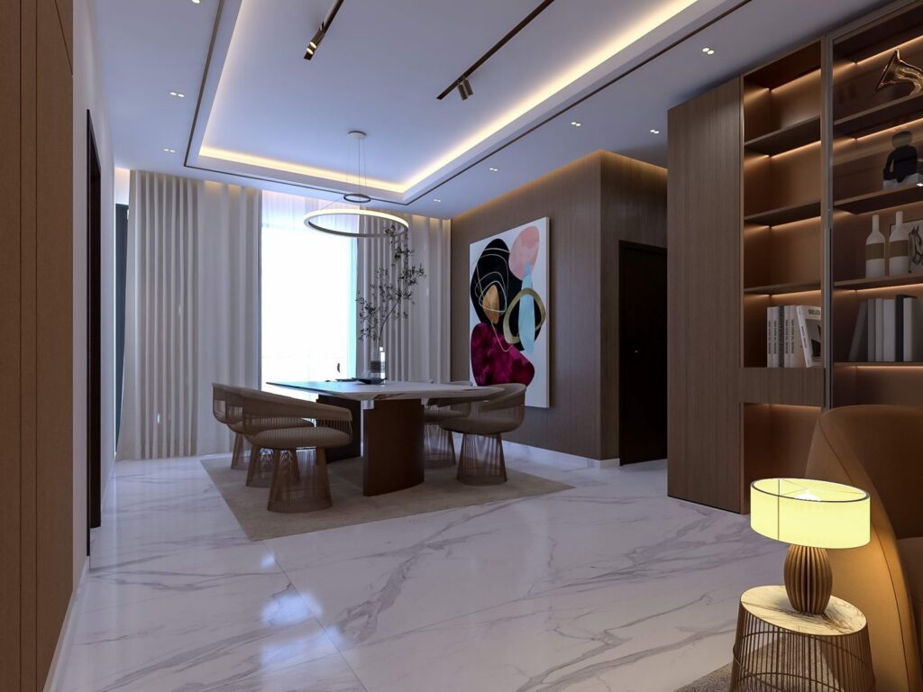 Interior view of a three-bedroom apartment at Brum Height 12 - The Galactic