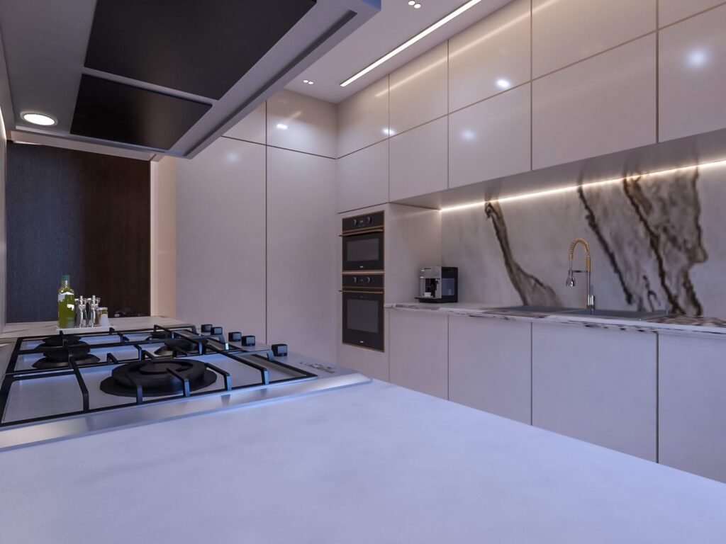 Interior view of a three-bedroom apartment at Brum Height 12 - The Galactic