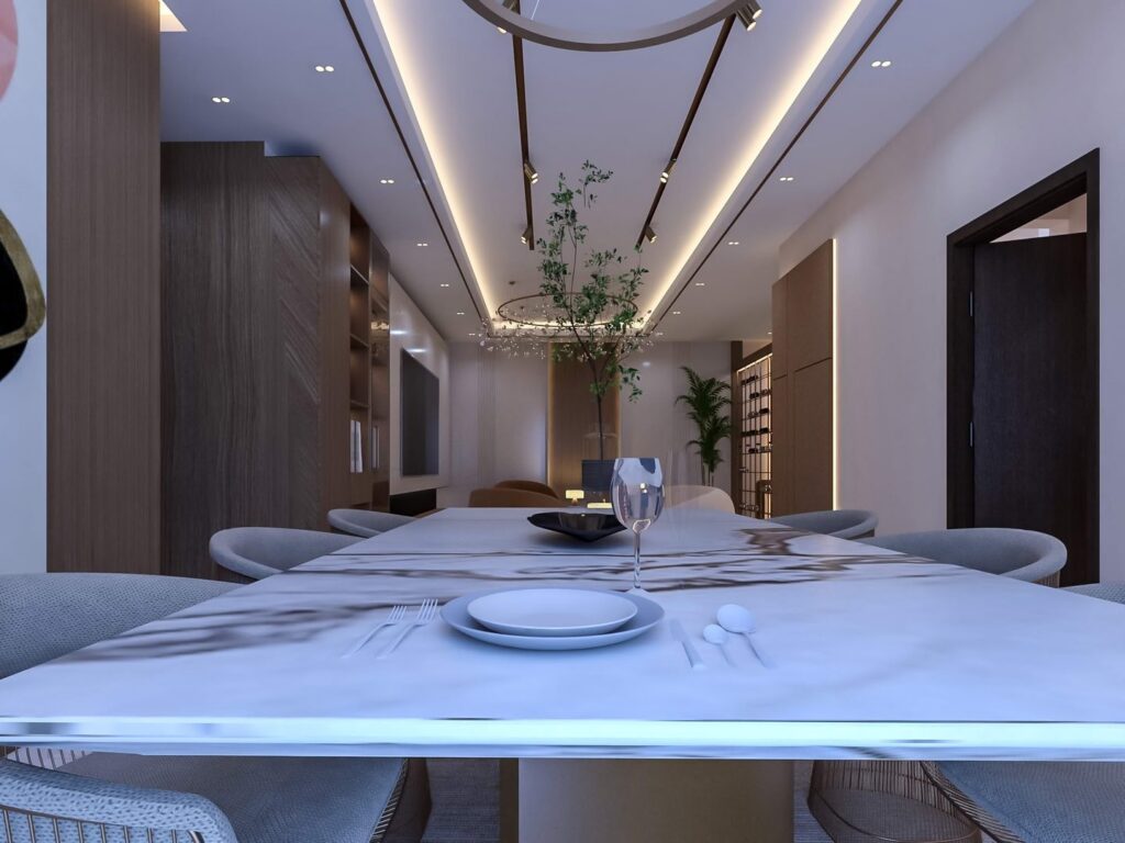 Interior view of a three-bedroom apartment at Brum Height 12 - The Galactic