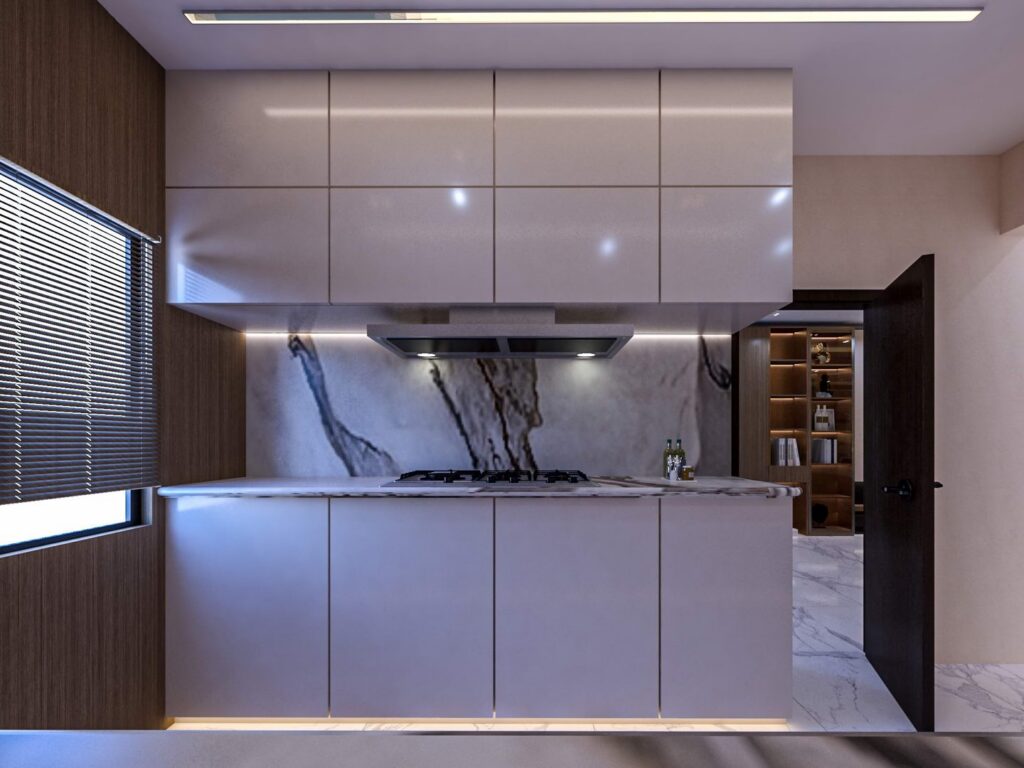Interior view of a three-bedroom apartment at Brum Height 12 - The Galactic