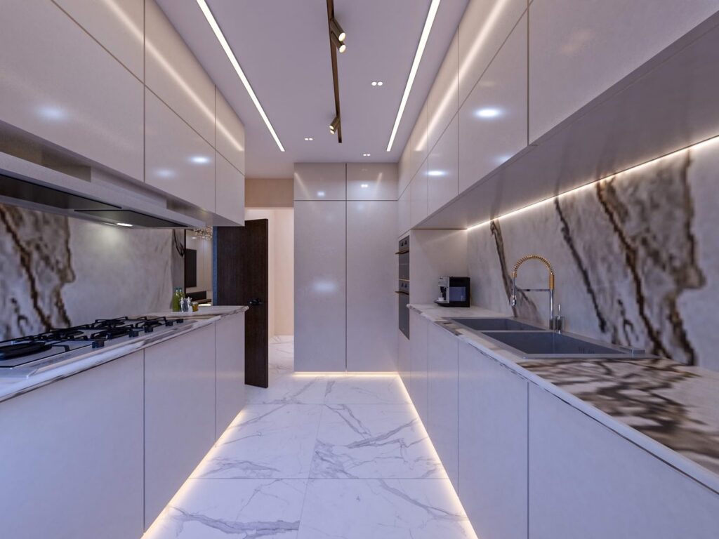 Interior view of a three-bedroom apartment at Brum Height 12 - The Galactic
