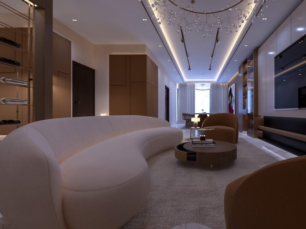 Interior view of a three-bedroom apartment at Brum Height 12 - The Galactic