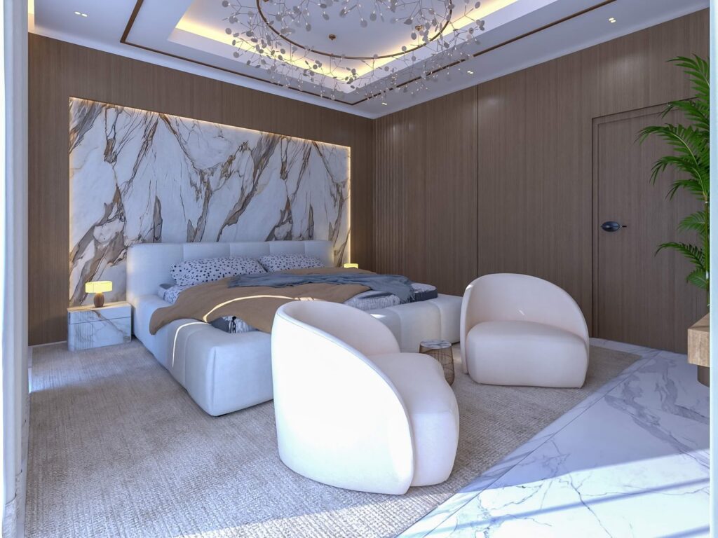 Interior view of a three-bedroom maisonette penthouse at Brum Height 12 - The Galactic
