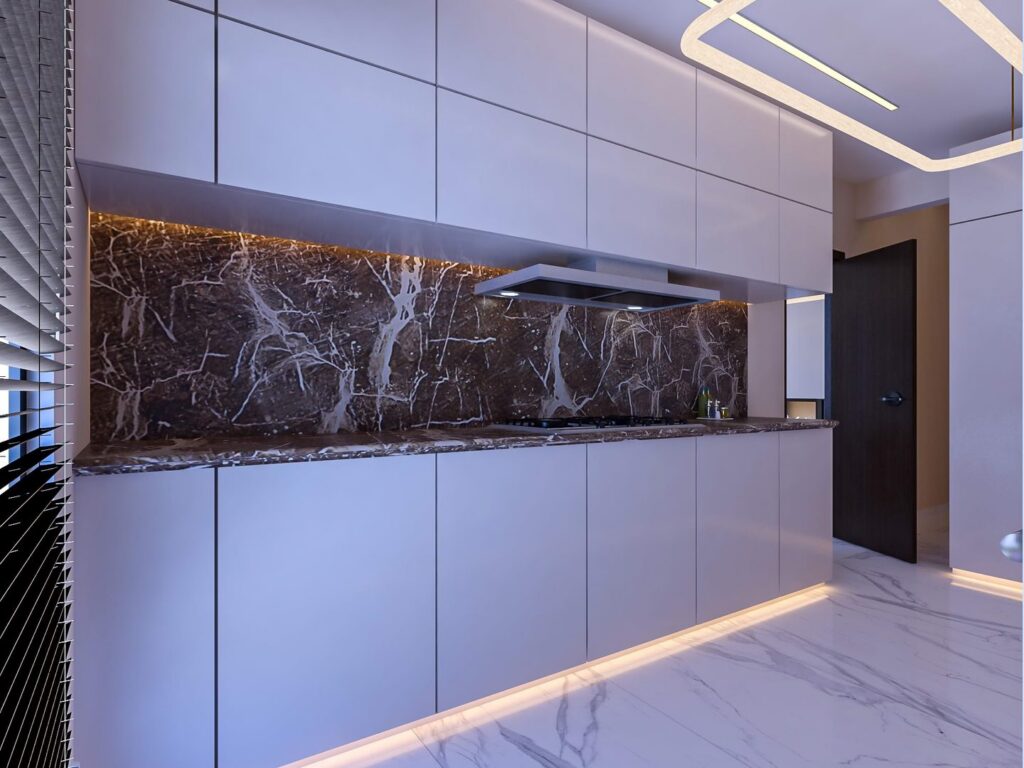 Interior view of a three-bedroom maisonette penthouse at Brum Height 12 - The Galactic