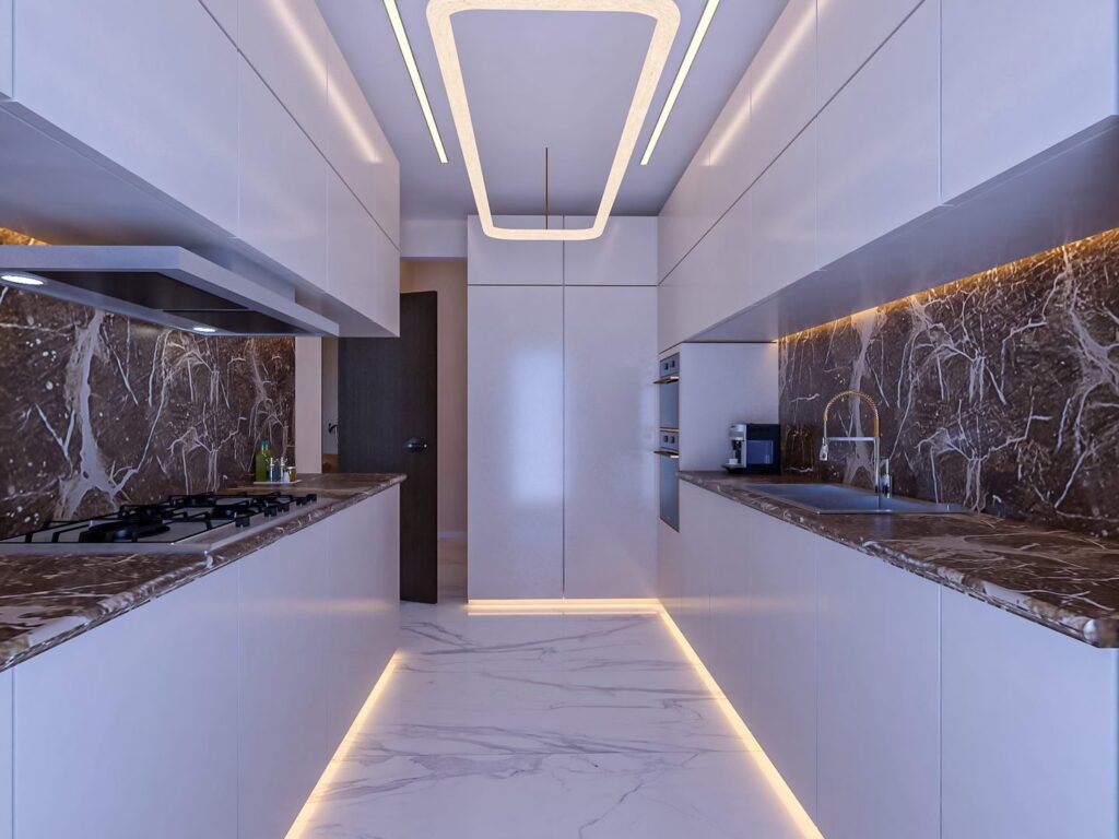 Interior view of a three-bedroom maisonette penthouse at Brum Height 12 - The Galactic