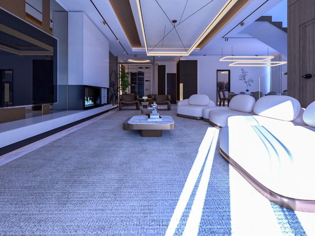 Interior view of a three-bedroom maisonette penthouse at Brum Height 12 - The Galactic