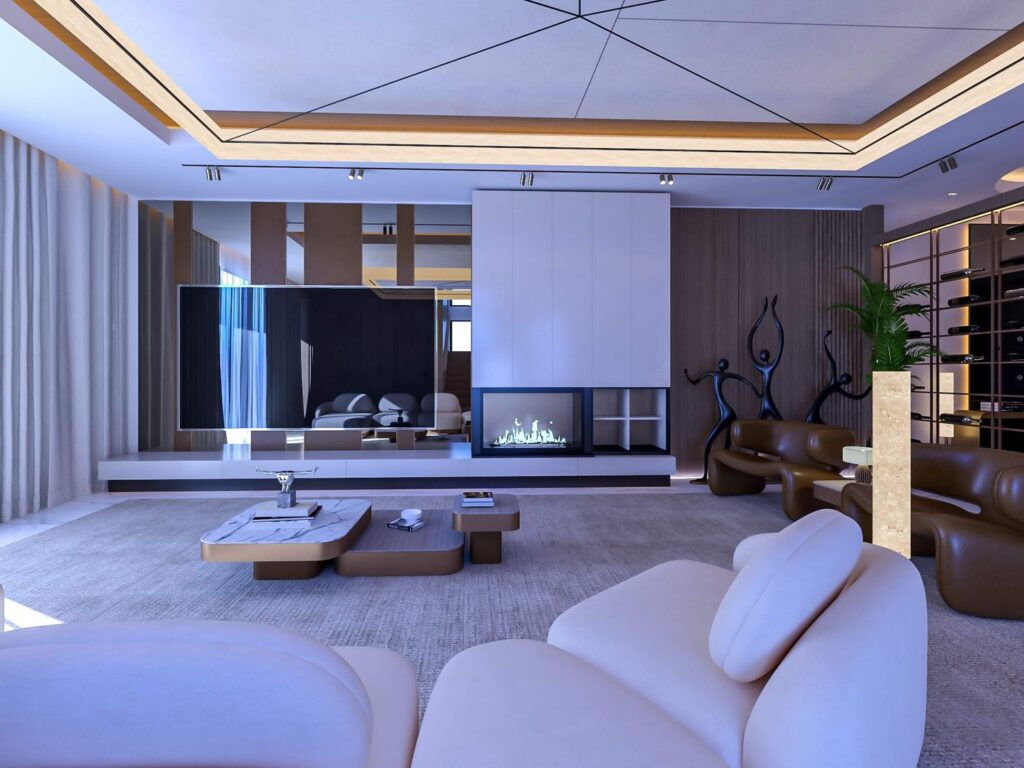 Interior view of a three-bedroom maisonette penthouse at Brum Height 12 - The Galactic