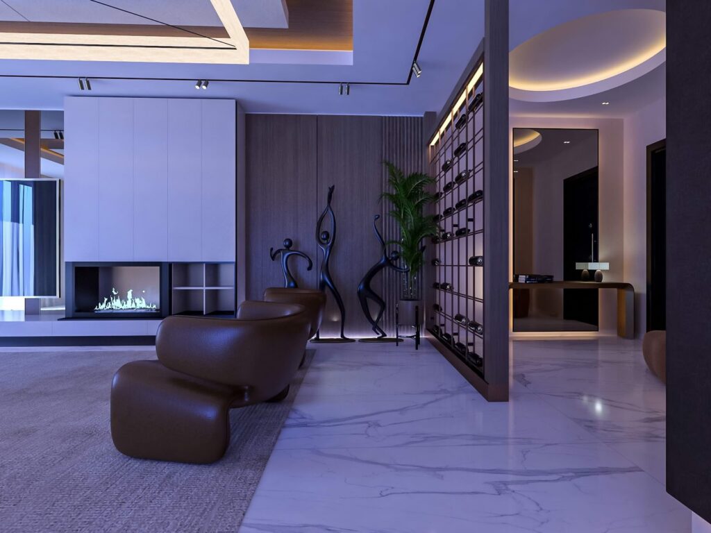 Interior view of a three-bedroom maisonette penthouse at Brum Height 12 - The Galactic