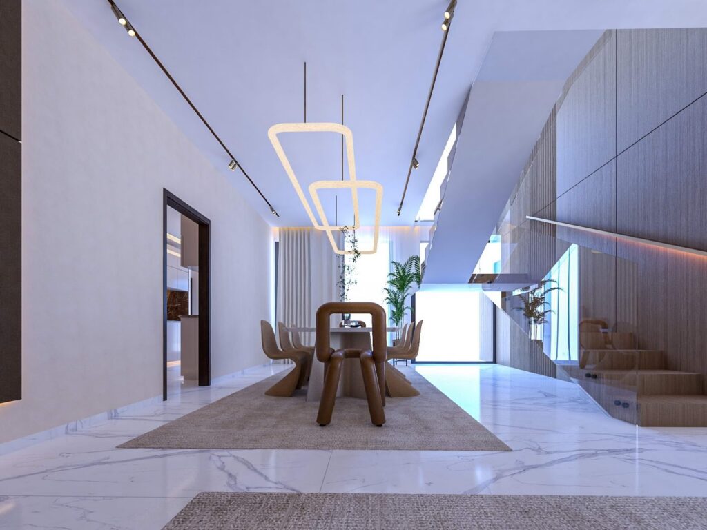 Interior view of a three-bedroom maisonette penthouse at Brum Height 12 - The Galactic