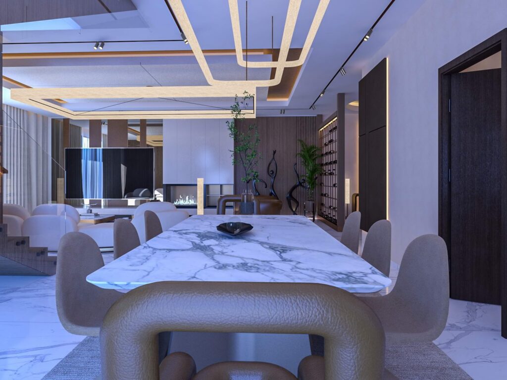 Interior view of a three-bedroom maisonette penthouse at Brum Height 12 - The Galactic