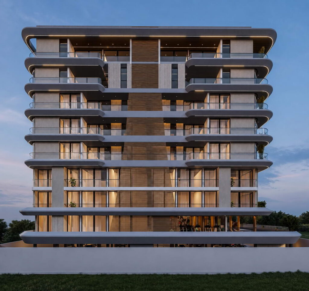 Exterior architectural render of Brum Height 12 - The Galactic in Victoria Island