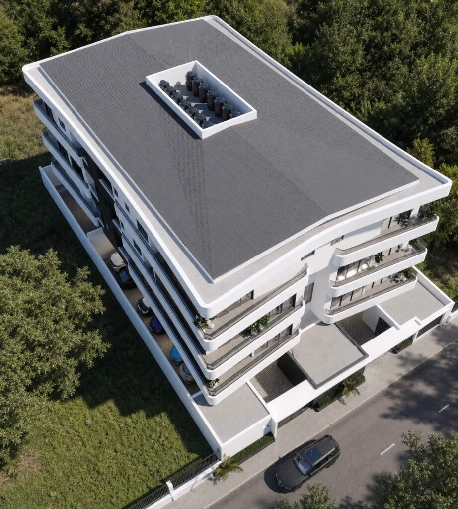 Aerial architectural render of Brum Height 3 in Lekki Phase 1