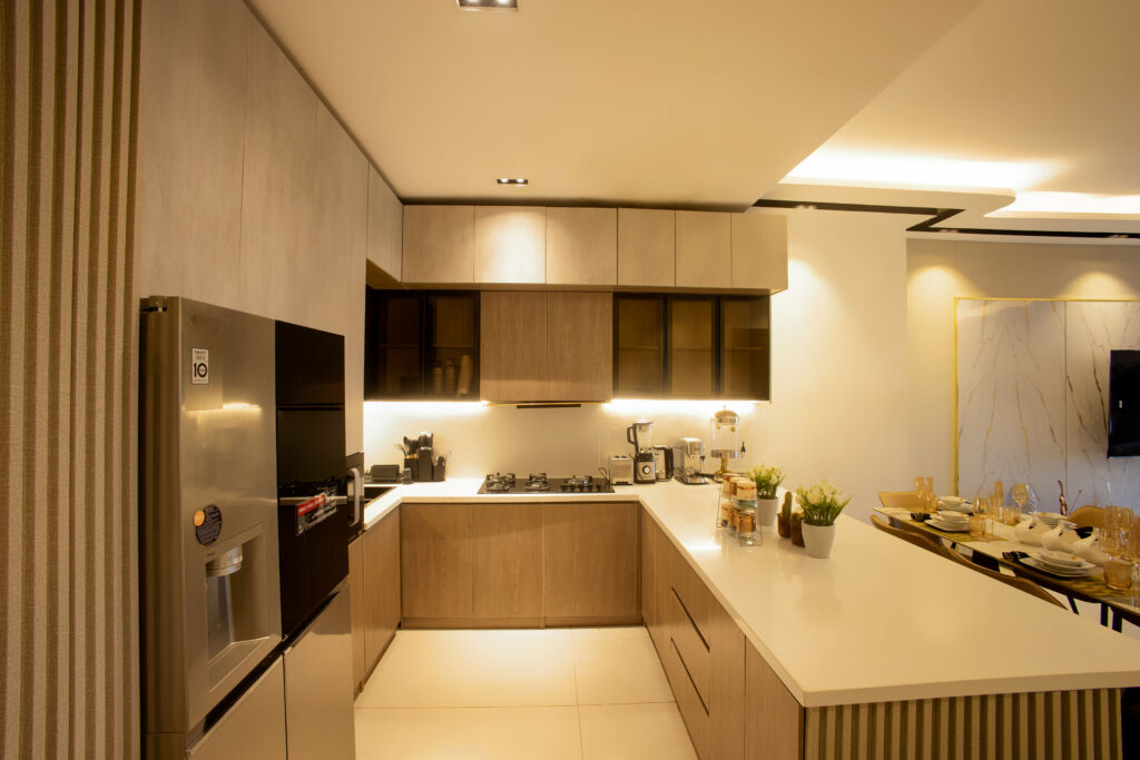 Fitted kitchen and dining area at Brum Height 7