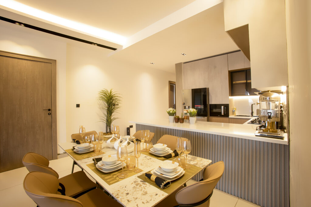 Fitted kitchen and dining area at Brum Height 7